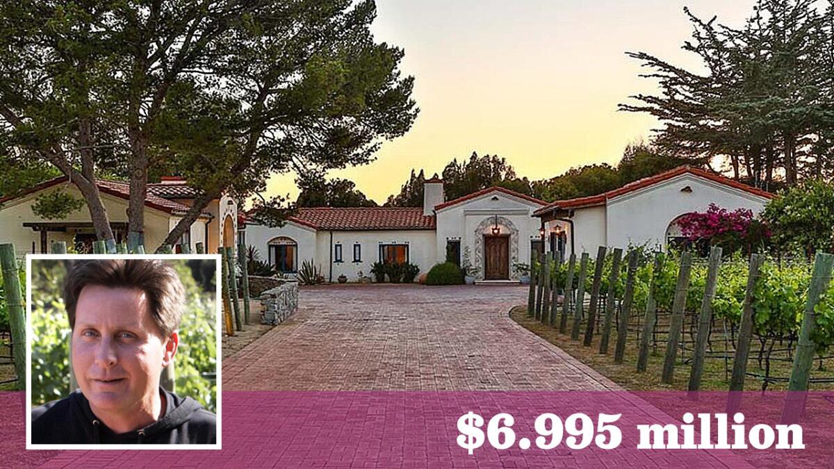 Actor-director Emilio Estevez has put his Malibu compound and vineyard back on the market for $6.995 million.