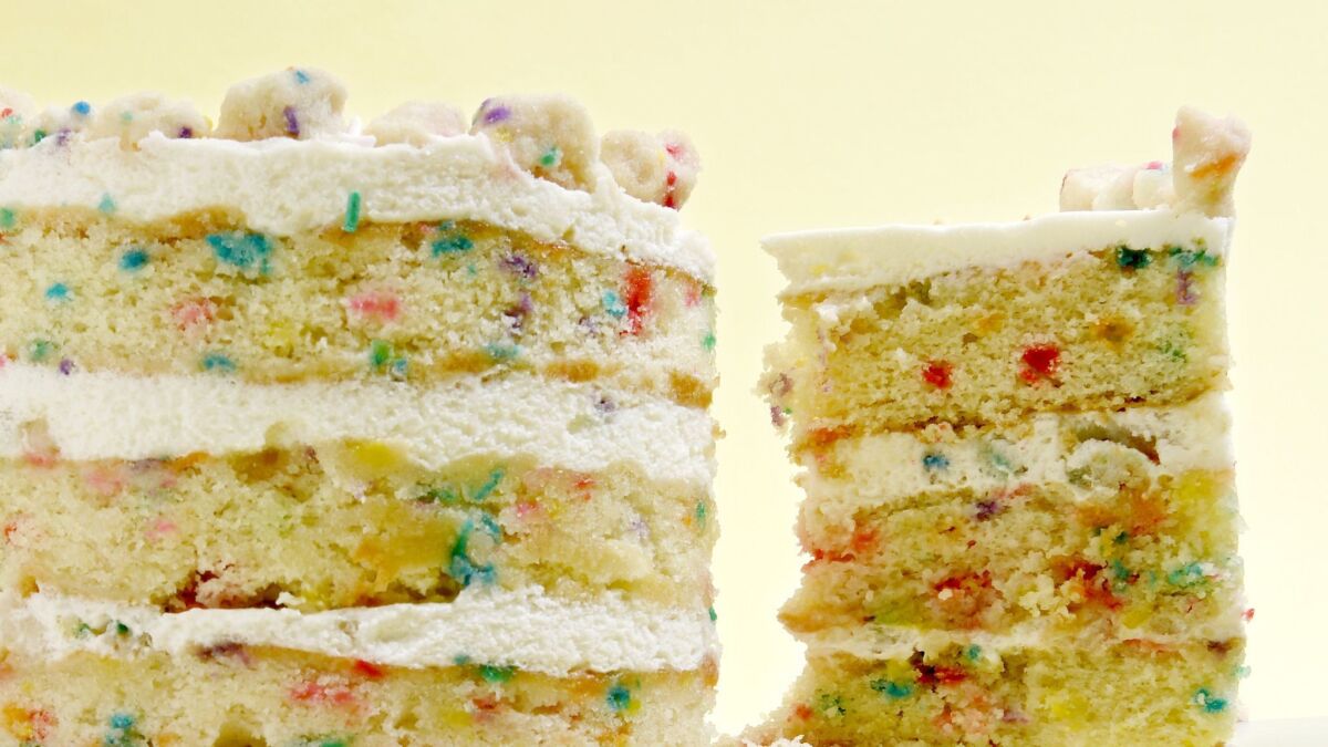 Milk Bar's confetti-vanilla birthday cake.