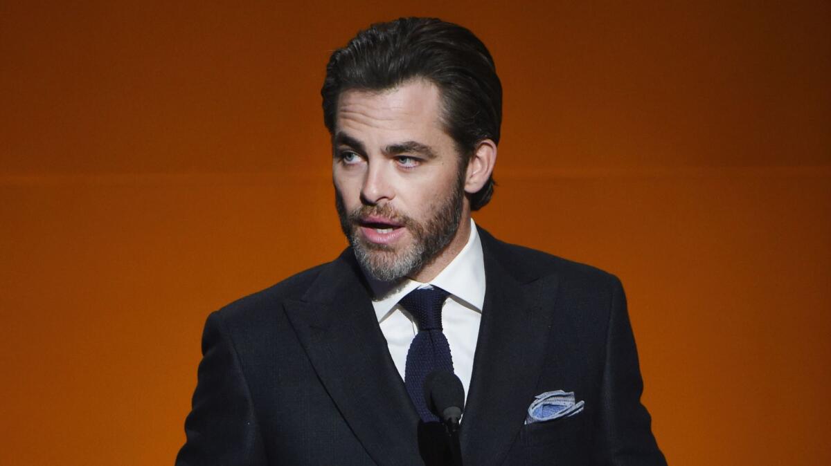 Chris Pine speaks during the 2016 Rolex Awards for Enterprise at the Dolby Theatre on Nov. 15 in Hollywood.