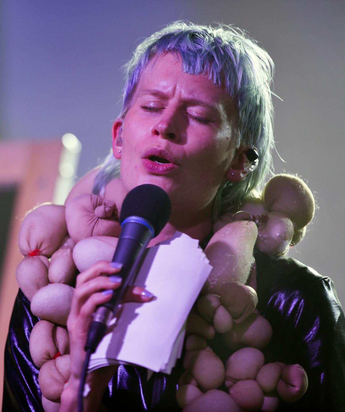 Jenny Hval performing Saturday in an evening titled "Warhol Icon," focused on Warhol Factory superstar Nico. (Steve Appleford)