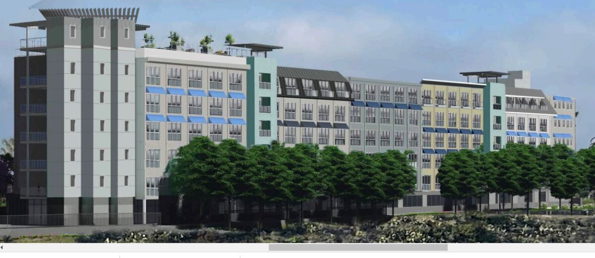 This modified version of the Breeze Luxury Apartments project was presented to the Oceanside Planning Commission on Monday.