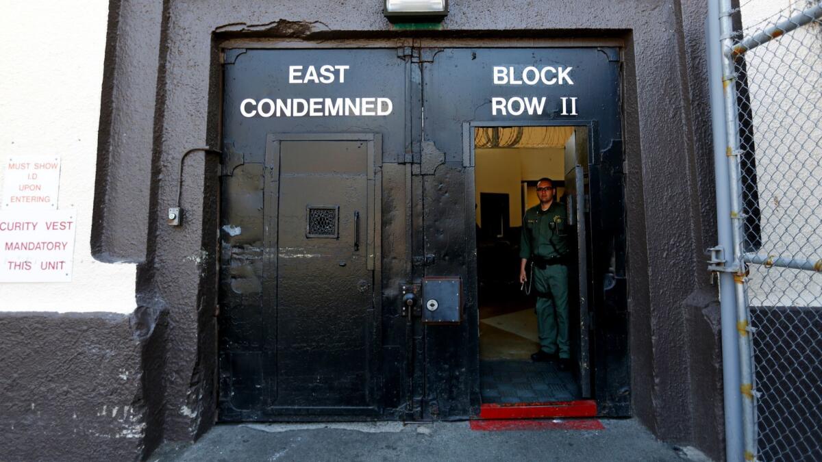 The entrance to the East Block of death row at San Quentin State Prison.
