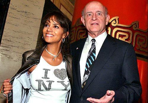Peter Boyle and Halle Berry meet at the premiere of their film "Monster's Ball," on Nov. 11, 2001, at the Chinese Theatre in Hollywood.