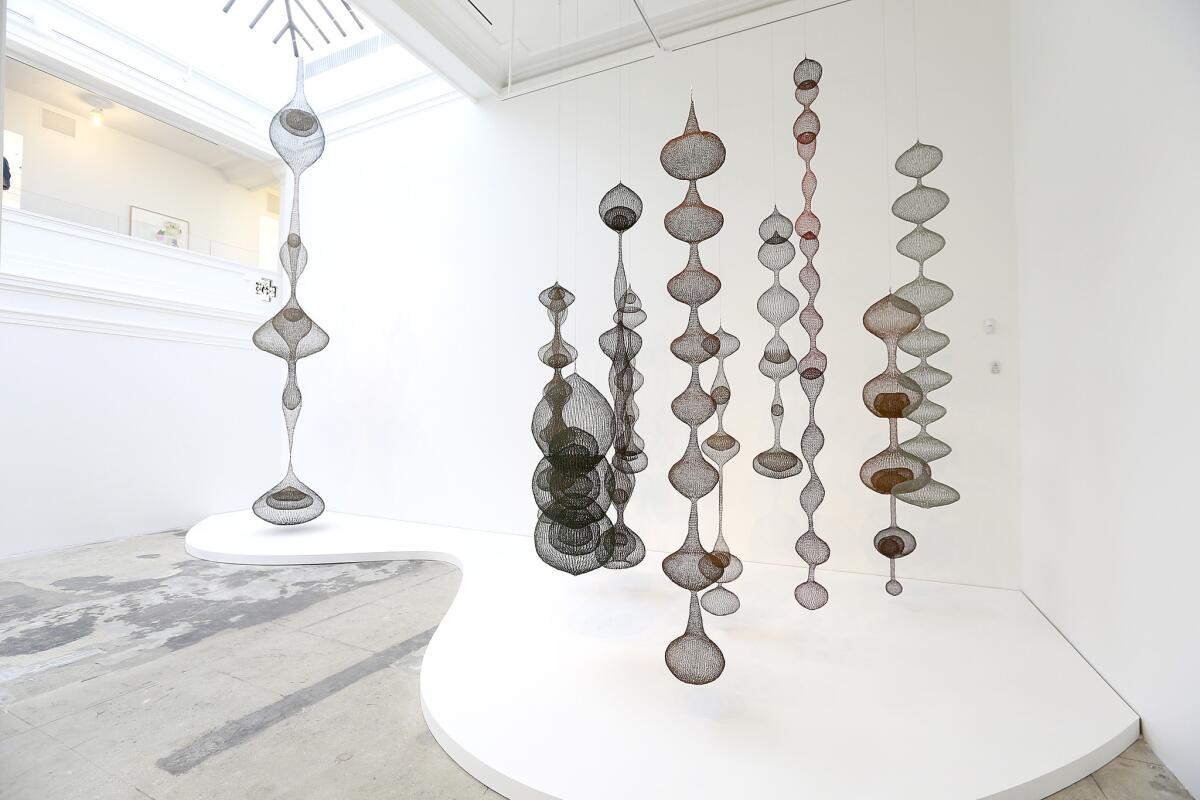 Large sculptures by Ruth Asawa are part of "Revolution in the Making: Abstract Sculpture by Women, 1947-2016," at Hauser Wirth & Schimmel.