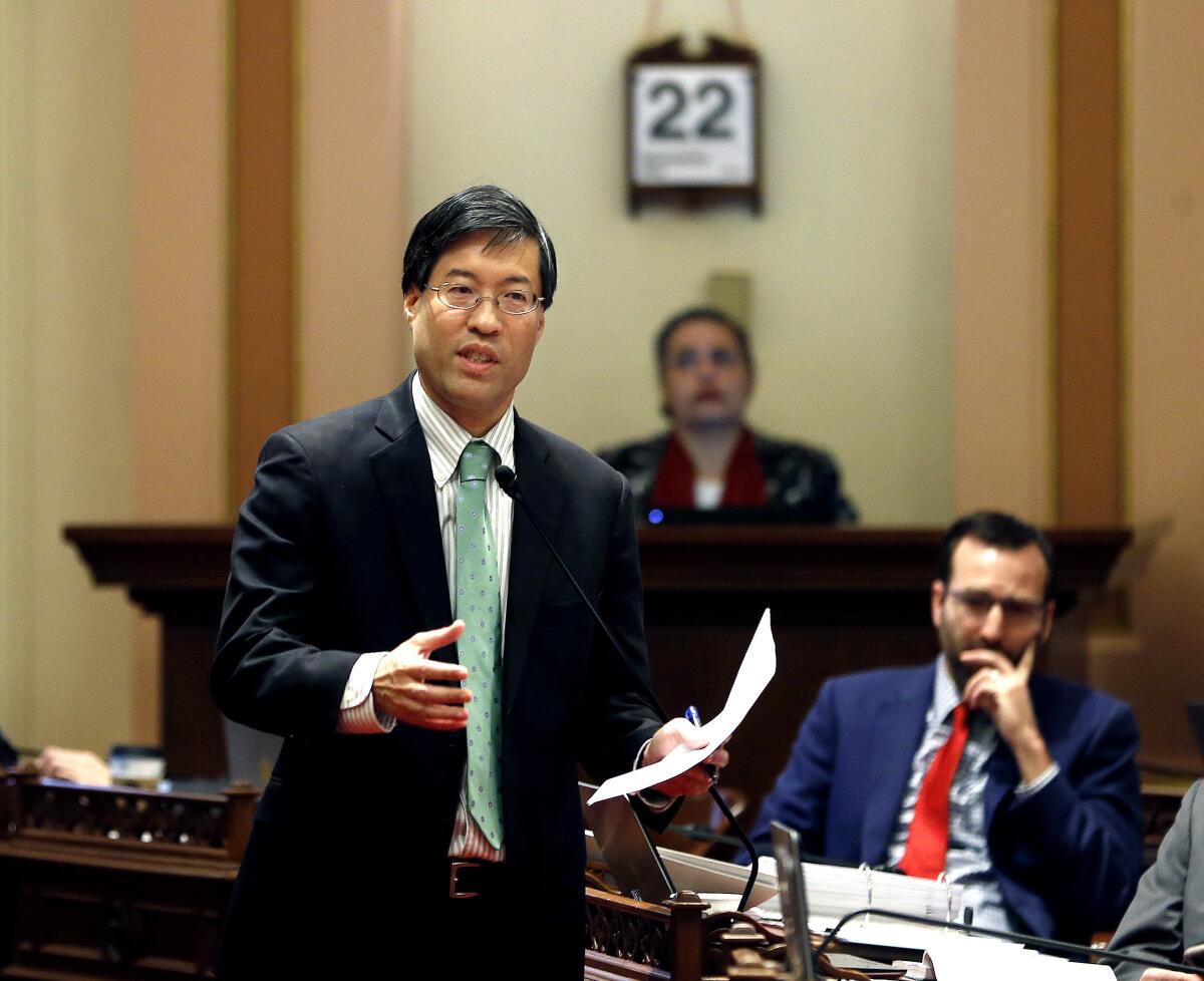 State Sen. Richard Pan (D-Sacramento) calls on lawmakers to approve his measure to toughen the rules for vaccination exemptions in Sacramento.
