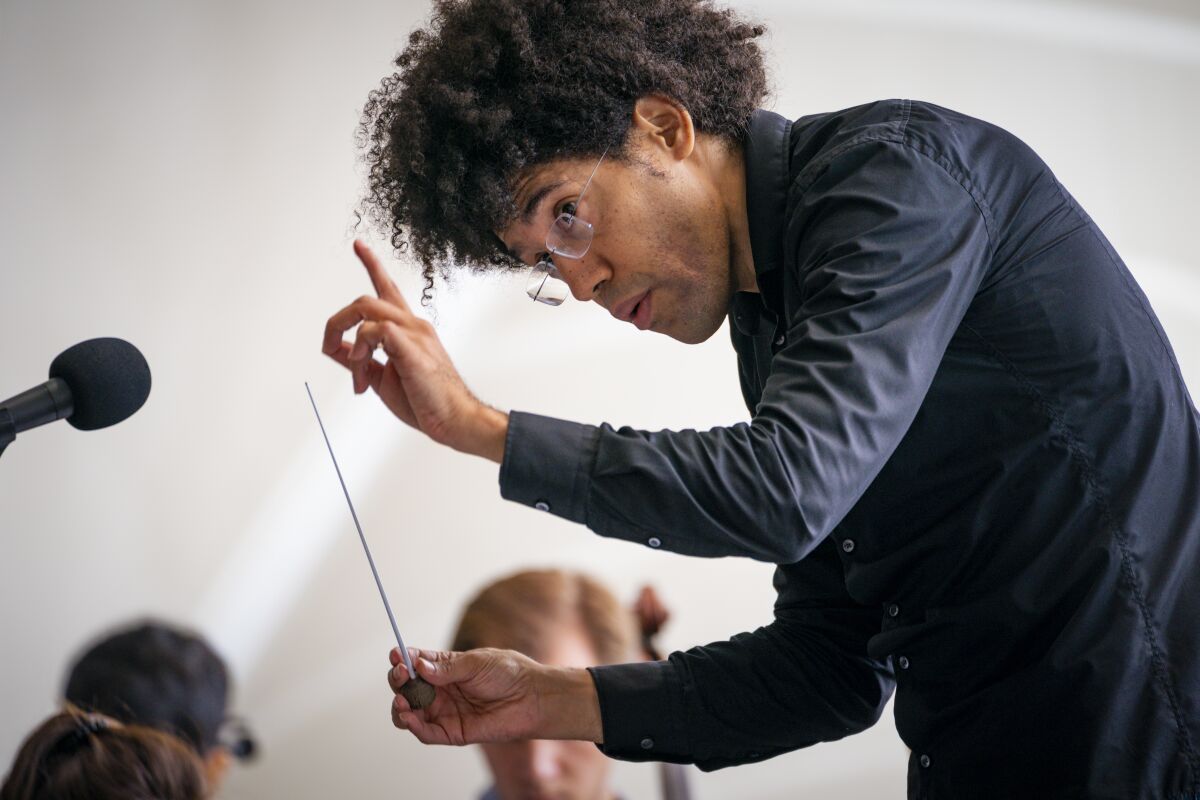 San Diego Symphony's Rafael Payare during a rehearsal at The Shell, Oct. 6, 2022