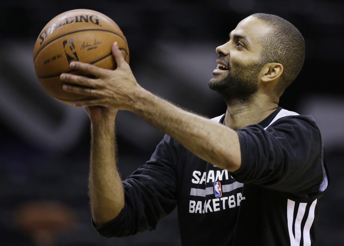 San Antonio guard Tony Parker practices with the Spurs on Wednesday.