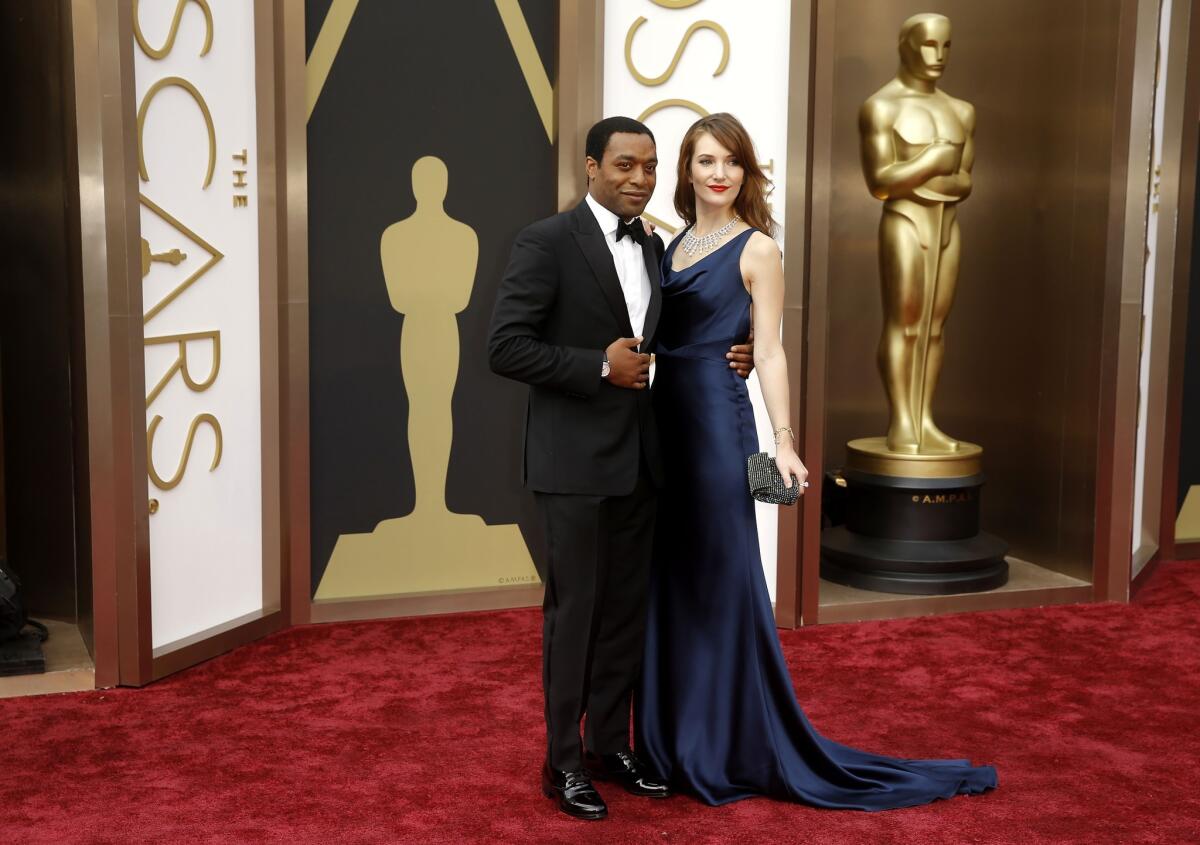 "12 Years a Slave" lead actor nominee Chiwetel Ejiofor and Sari Mercer