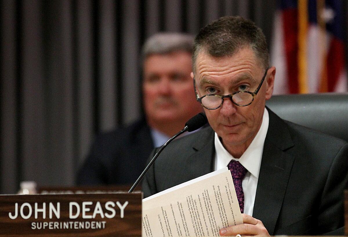 Supt. John Deasy will stay at L.A. Unified until 2016, district officials announced.