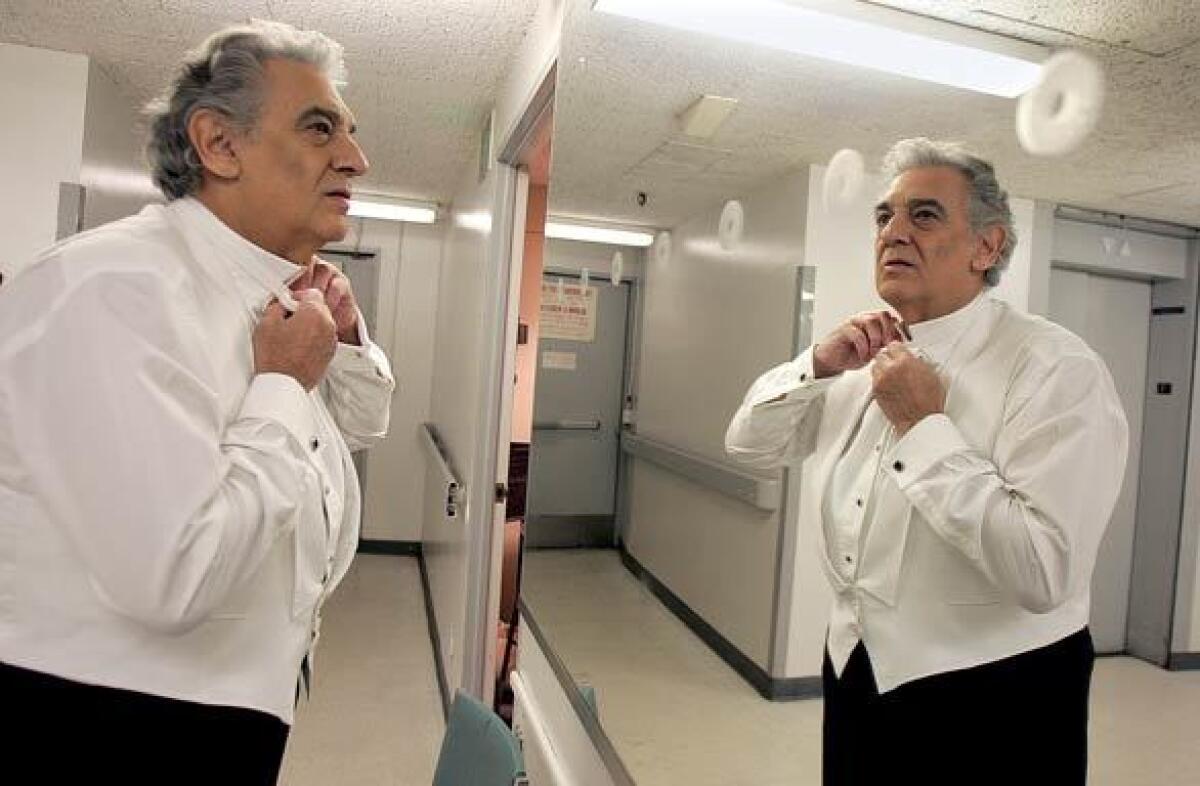 Placido Domingo outside his dressing room at the Dorothy Chandler Pavilion in 2006.