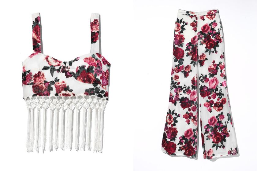 Floral bustier and pants by H&M.