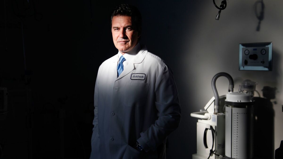 Dr. Neal ElAttrache is an orthopedic surgeon who operated on Kobe Bryant and Zach Greinke on the same day. He is pictured here in the office O.R. of Kerlan Jobe Clinic in Los Angeles on Nov. 04, 2013.