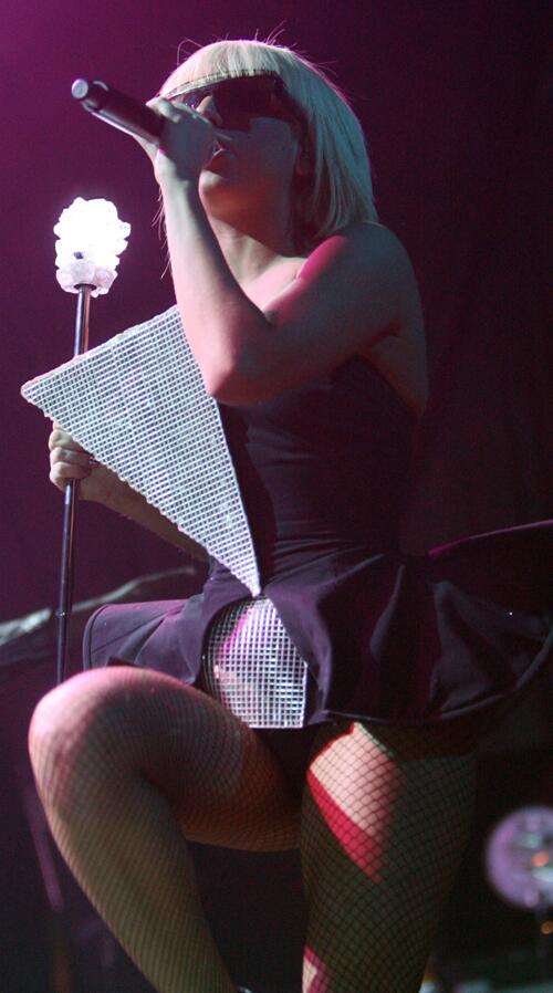Lady GaGa performs in front of a sold-out show at the House of Blues on Monday.