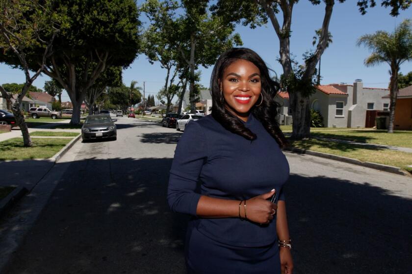 COMPTON CA MAY 20, 2017 -- Compton Mayor Aja Brown at her campaign office. (Irfan Khan / Los Angeles Times)