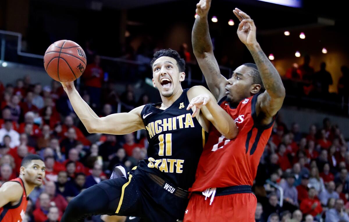 Landry Shamet drives to the basket against Cincinnati during Wichita State's 76-72 win on Feb. 18, 2018.