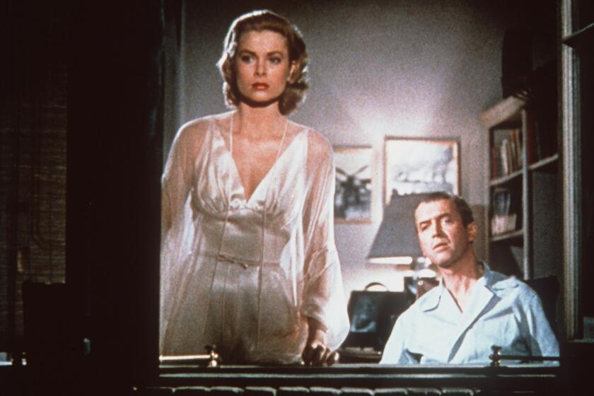 Grace Kelly and James Stewart in Alfred Hitchcock's "Rear Window."