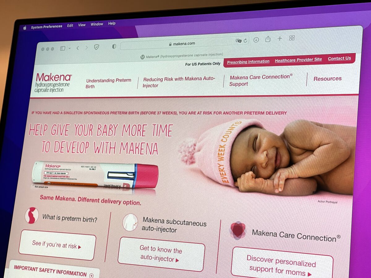 The home page of makena.com is seen on a desktop computer.