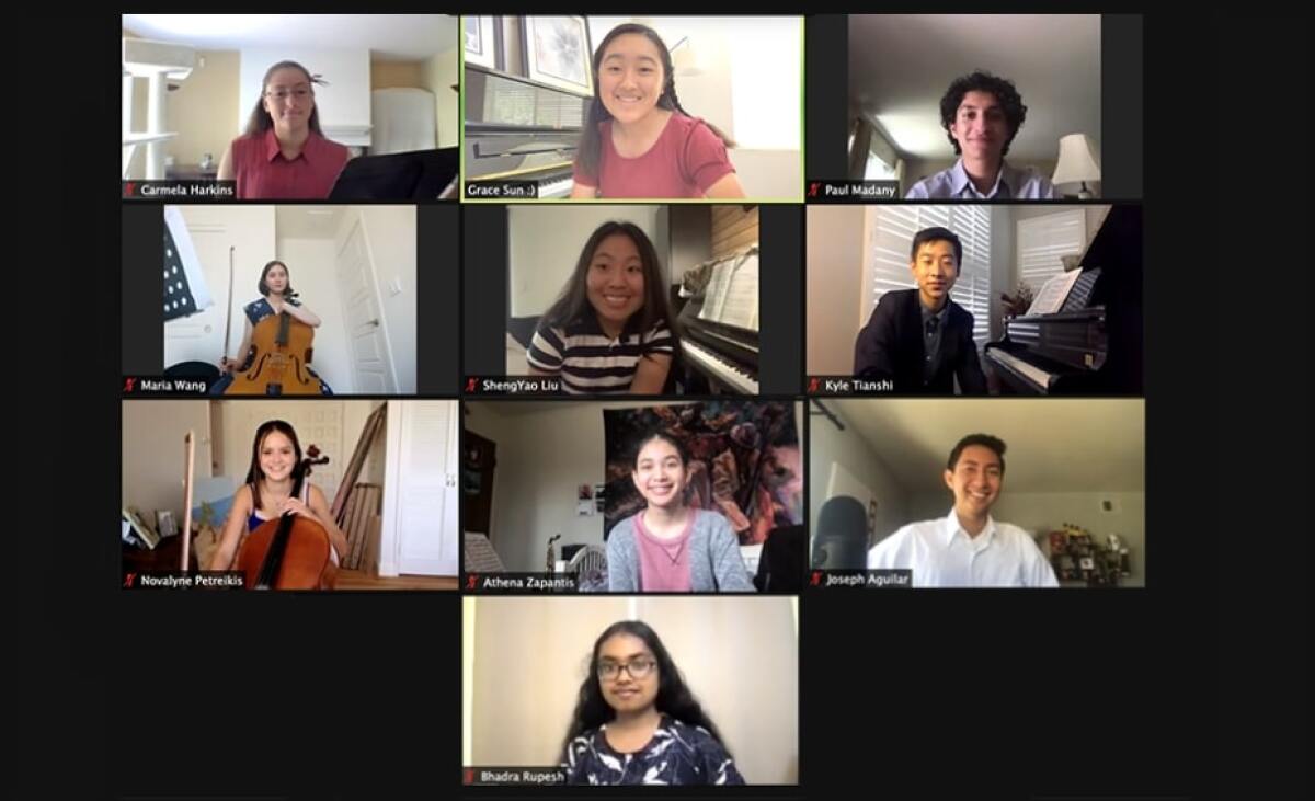 Melodies for Remedies members during a July virtual concert.