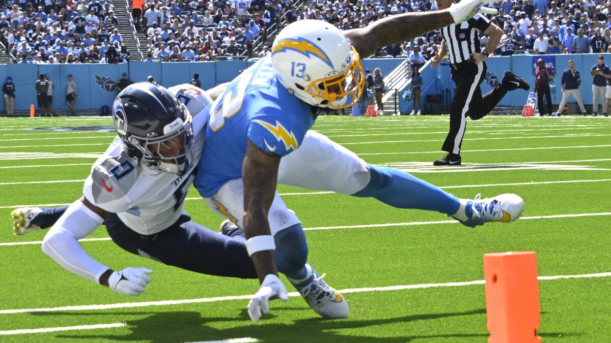 Asante Samuel Jr. pick helps Chargers hold on to beat Raiders - Los Angeles  Times