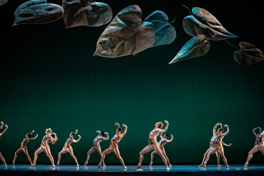The Joffrey Ballet ensemble in "Under the Trees' Voices."