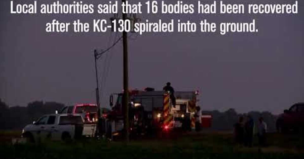 Military plane crash in Mississippi leaves at least 16 dead - Los ...
