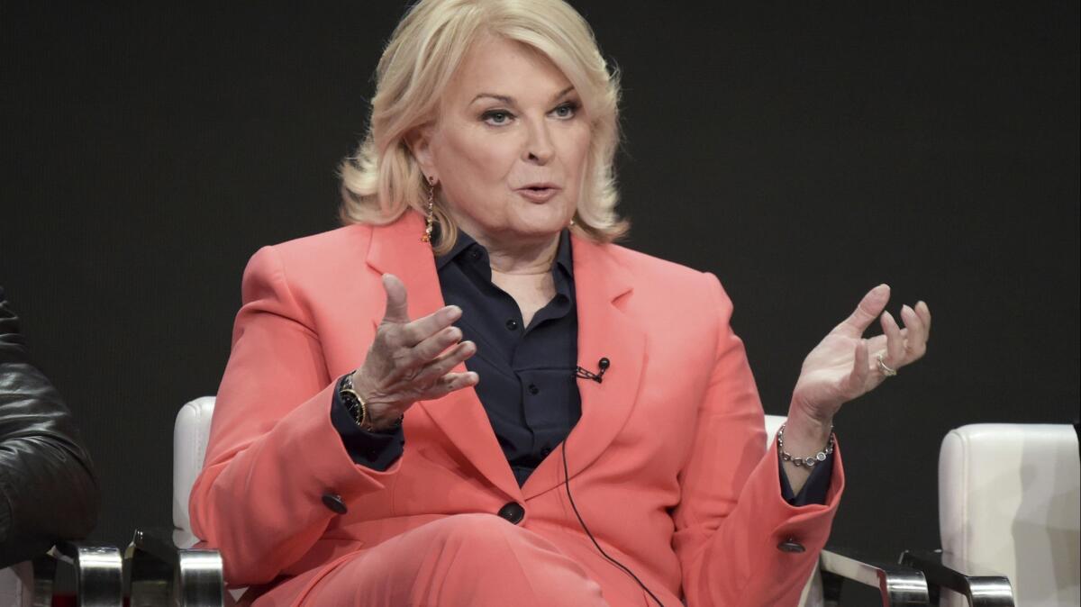 Candice Bergen speaks during "Murphy Brown" panel at the Television Critics Assn. summer press tour at the the Beverly Hilton Hotel on Sunday.