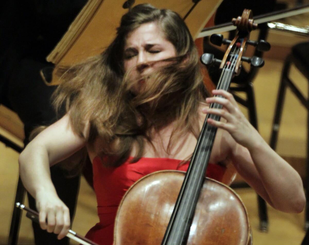 Cellist Alisa Weilerstein, who will perform as a soloist with the Czech Philharmonic and in recital in November, performing with the St. Petersburg Philharmonic Orchestra at Walt Disney Concert Hall in 2011.