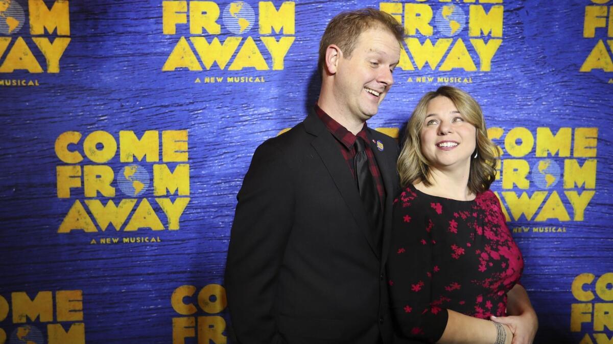"Come From Away" co-creators David Hein and Irene Sankoff attend the show's Toronto opening in 2016.å