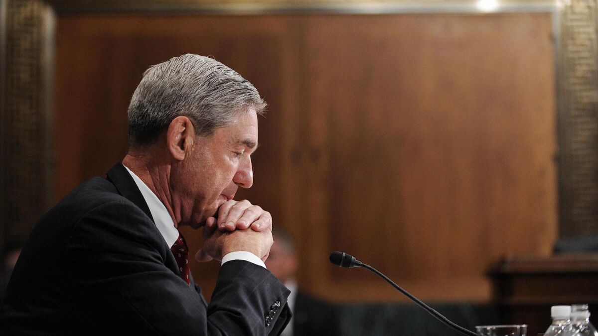 Robert S. Mueller III, who led the Russia investigation for nearly two years, is testifying on Wednesday.