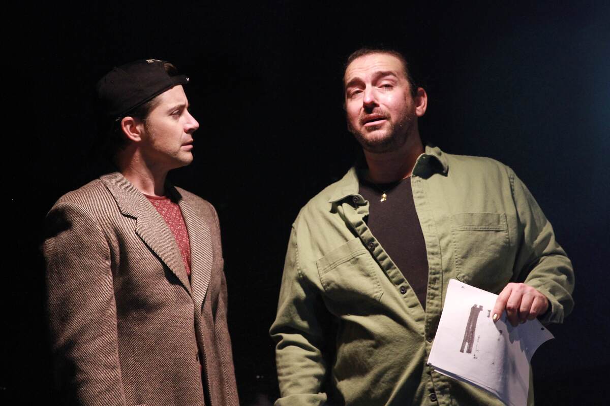 Bryan Banville, left, and Luke Harvey Jacobs rehearse Diversionary Theatre's "The Mystery of Irma Vep."