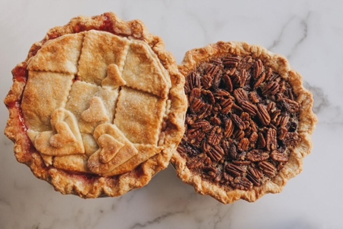 Cranberry apple and pecan are among the pie flavors available from Anaheim-based With Love, From Scratch.
