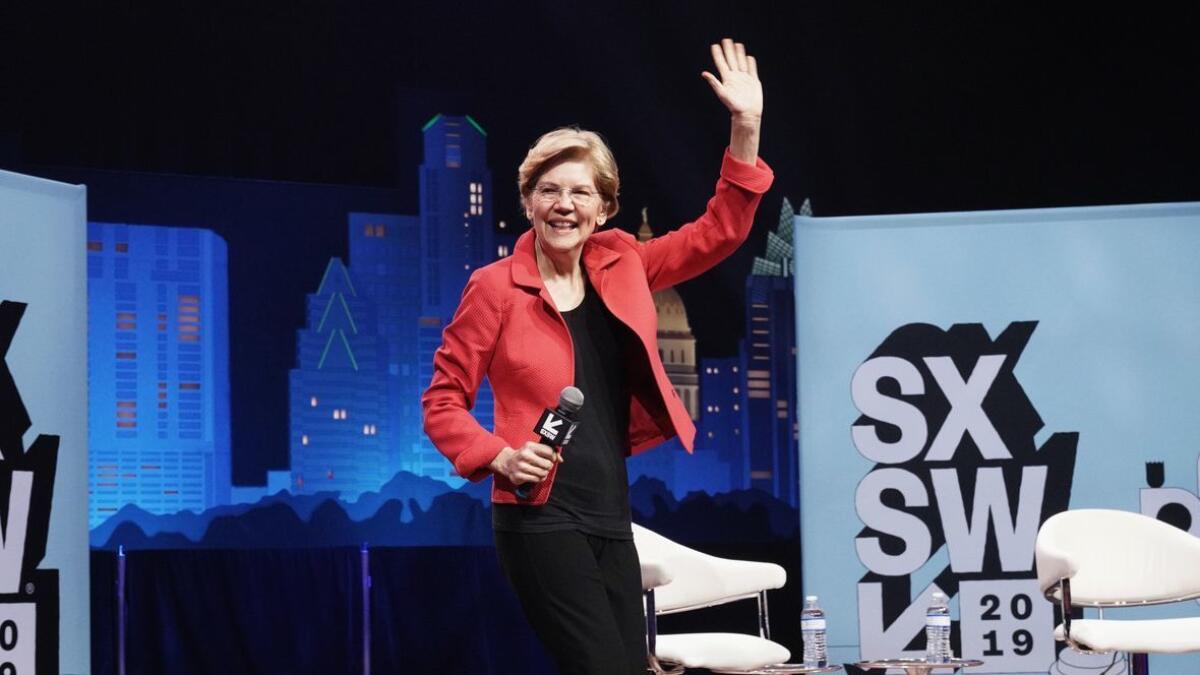 Elizabeth Warren in the lion's den: Warren brought her proposal to break up big tech to the SXSW tech conference in Austin on March 8.