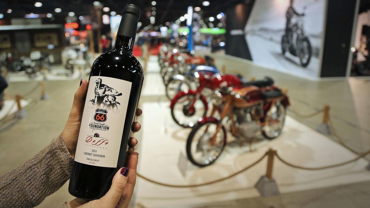 Doffo Winery had wine and a collection of classic motorcycles belonging to founder Marcelo Doffo to show at the Long Beach bike show.