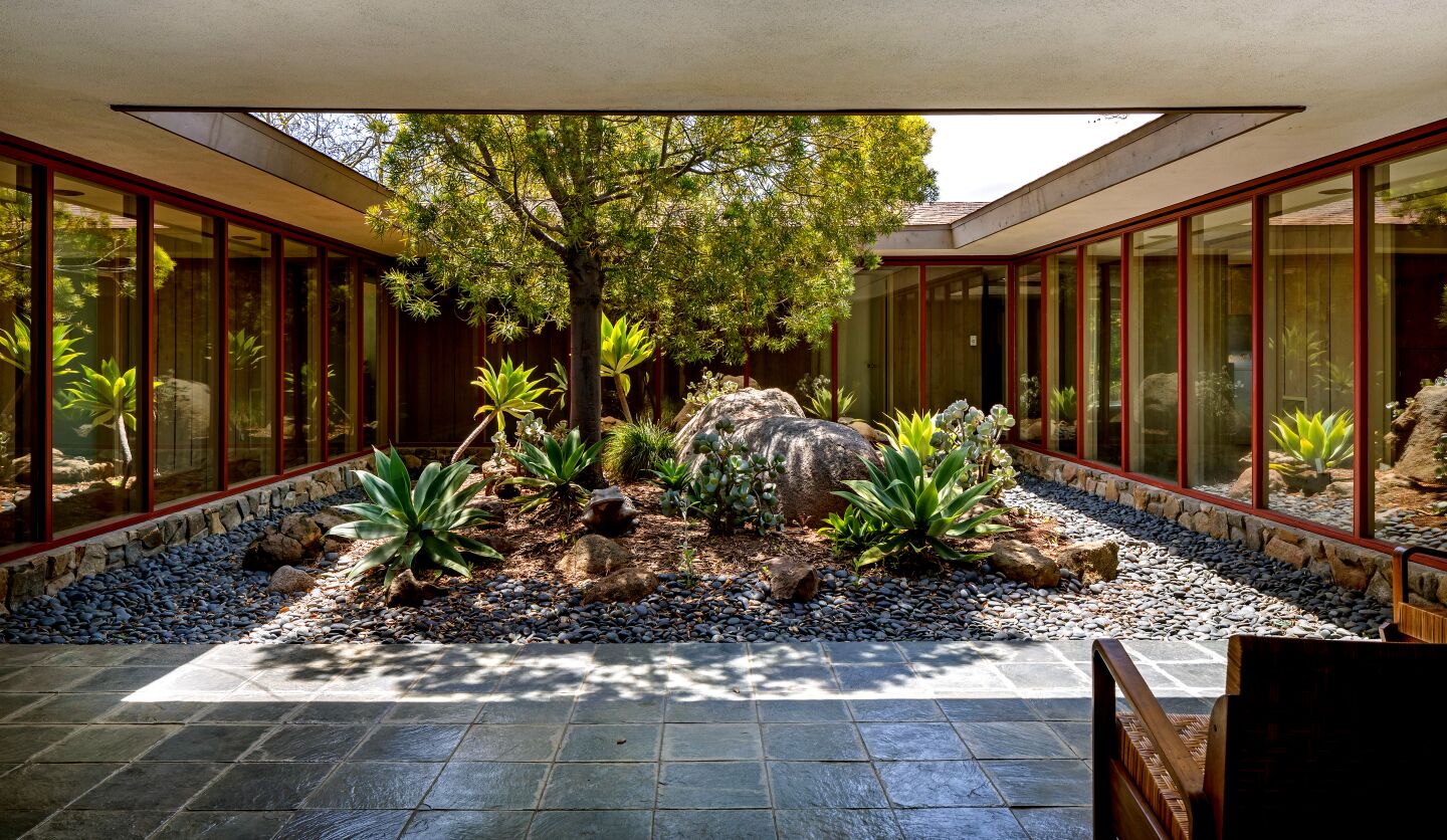 The central open-air atrium.