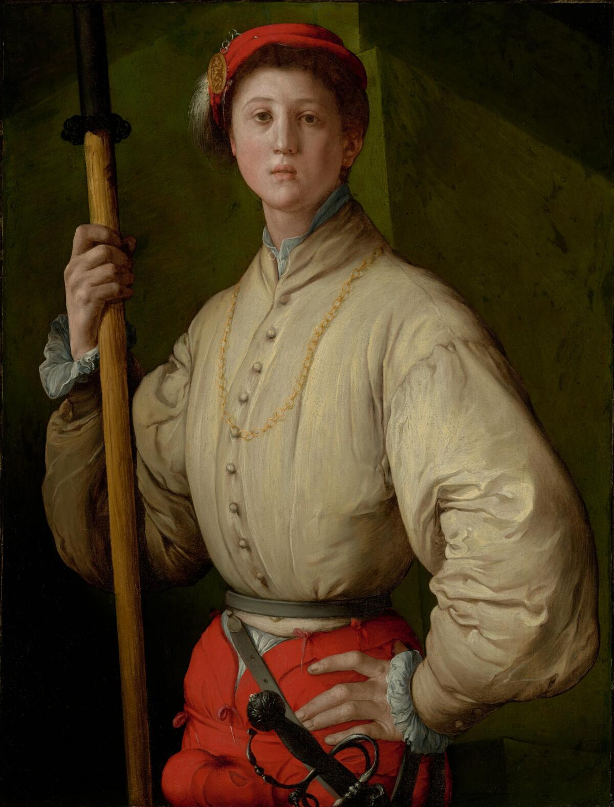 Jacopo Pontormo, “Portrait of a Halberdier (Francesco Guardi?),” 1529-30, oil on canvas.