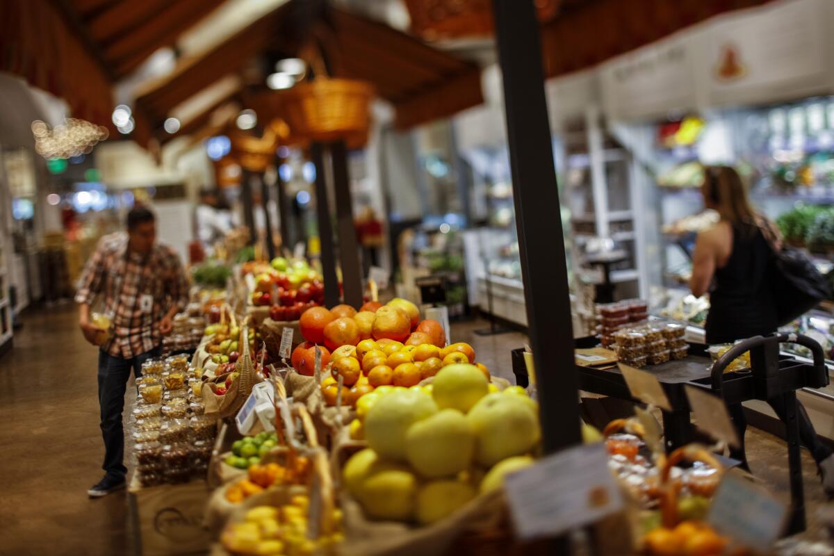 Groceries inside Eataly, in the Westfield Century City, in Los Angeles