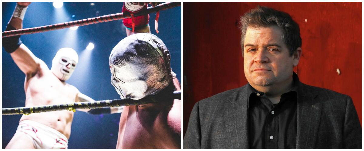 Masked wrestlers and comic Patton Oswalt