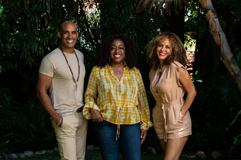 LOS ANGELES, CA - JUNE 26: Boris Kodjoe, Felicia Henderson and Nicole Ari Parker, from Showtime's "Soul Food," pose for a portrait on Friday, June 26, 2020 in Los Angeles, CA. The series, which was one of the first in television history to center around an African American family. (Kent Nishimura / Los Angeles Times)