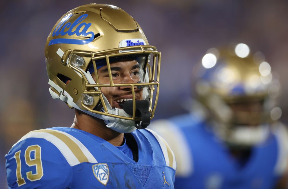 UCLA's Kazmeir Allen looks on during a game against LSU at the Rose Bowl on Sept. 4.