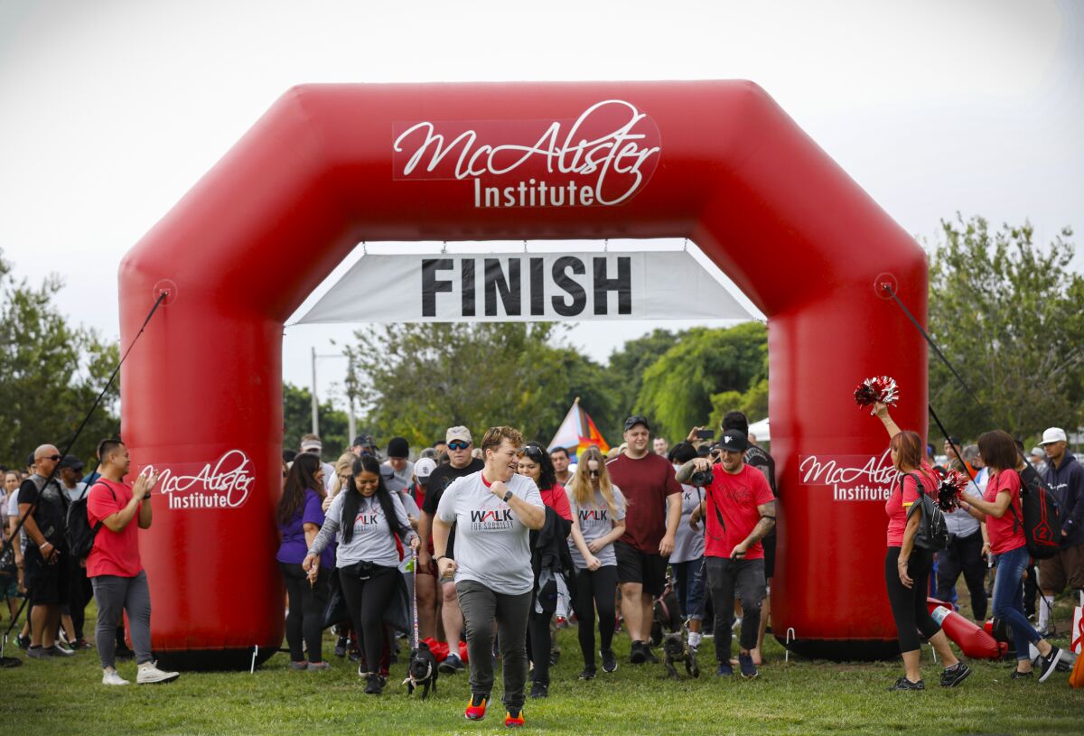 The finish line of the 2021 McAlister Institute Walk for Sobriety.