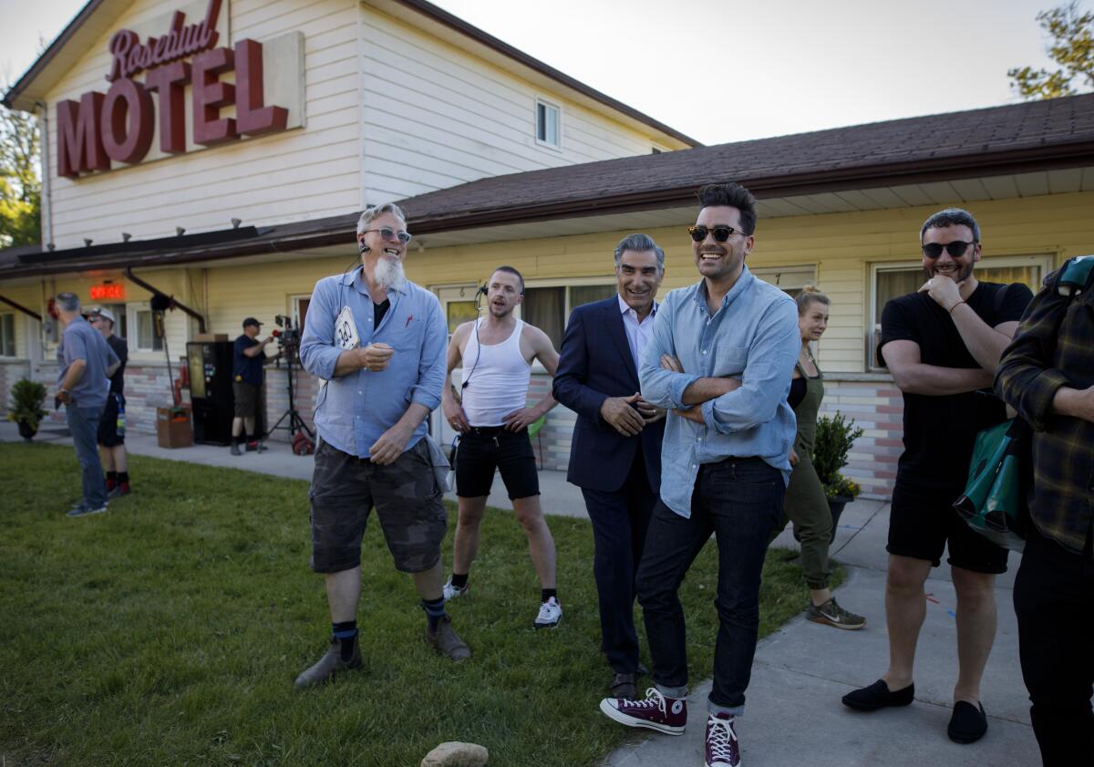 On the set of "Schitt's Creek"