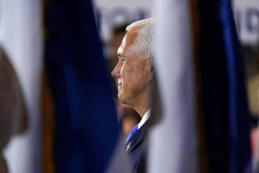 Republican presidential candidate former Vice President Mike Pence speaks at a campaign event, Wednesday, June 7, 2023, in Ankeny, Iowa. (AP Photo/Charlie Neibergall)