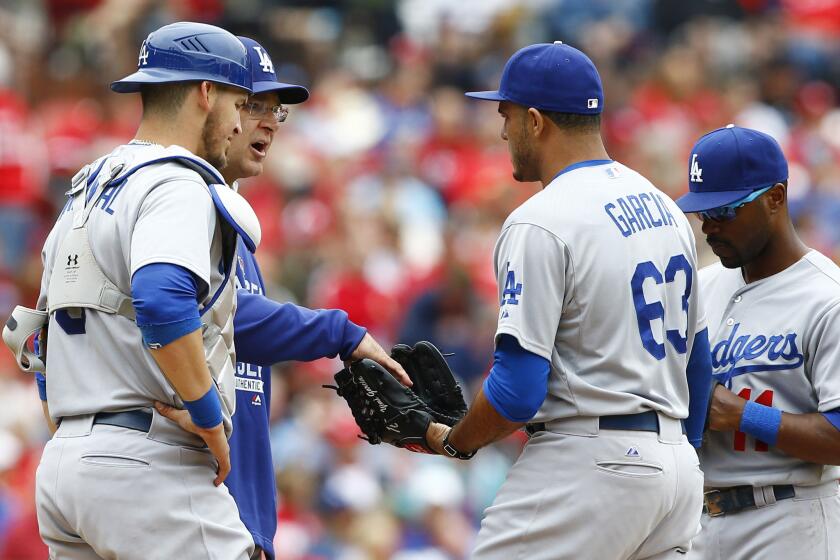 Dodgers Manager Don Mattingly will give the ball to reliever Yimi Garcia to start against the Phillies.