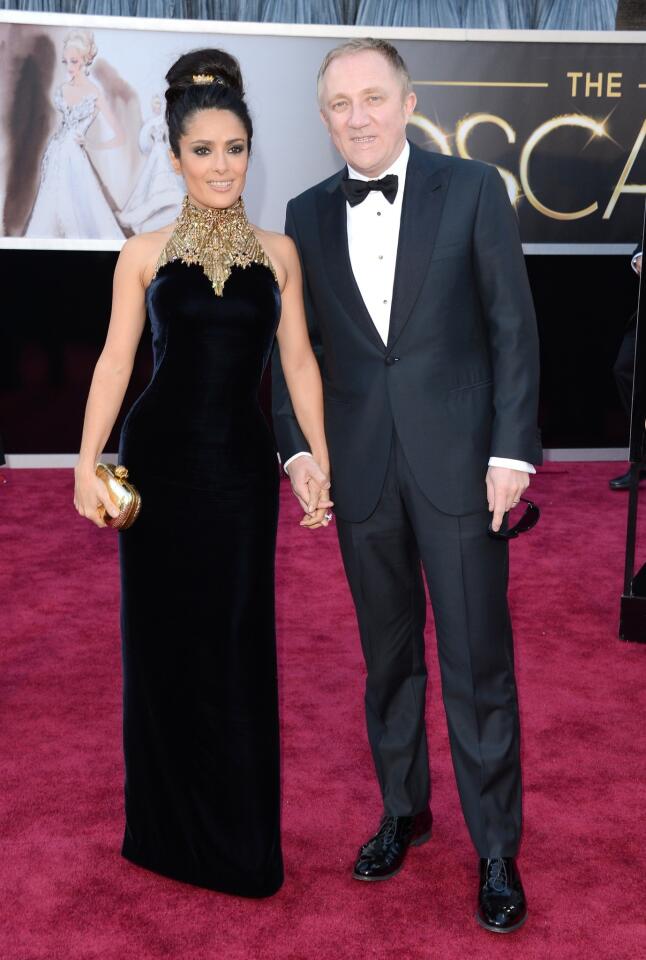 Oscars 2013 arrivals: Salma Hayek and Francois-Henri Pinault