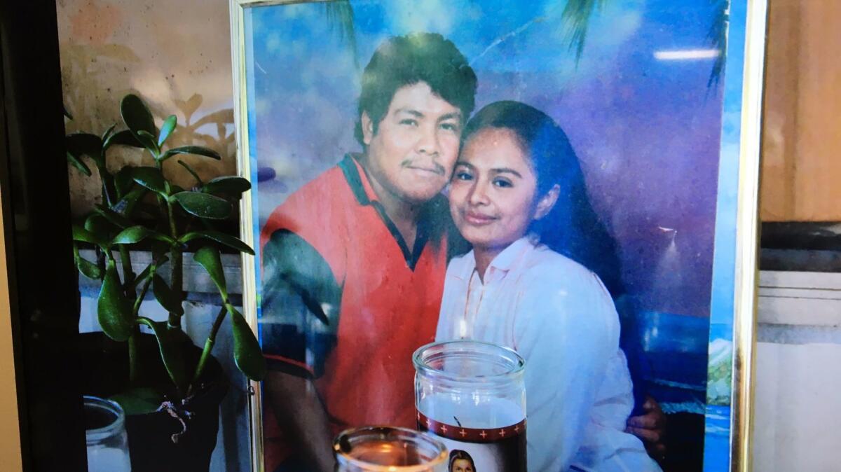 A photo of Ismael Lopez and his wife, Claudia, was shown to reporters during a news conference July 28 in Memphis, Tenn.