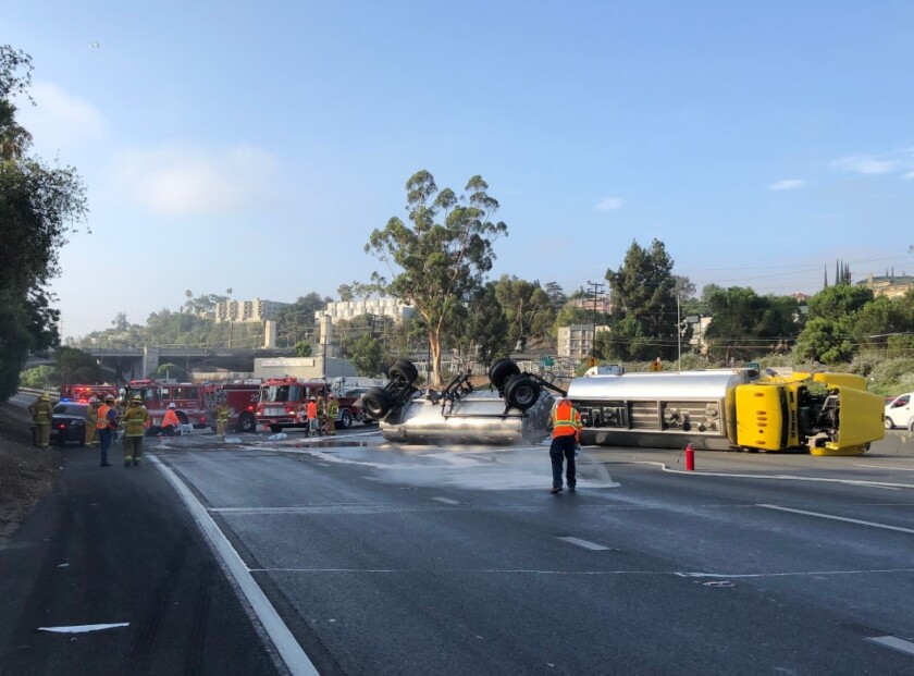 5 Freeway near Griffith Park fully reopens after tipped tanker caused