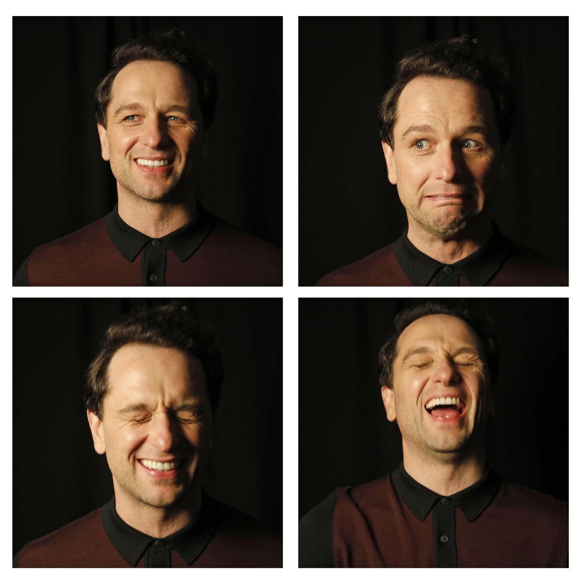"Beautiful Day in the Neighborhood" actor Matthew Rhys has fun with his facial expressions during a photo shoot.
