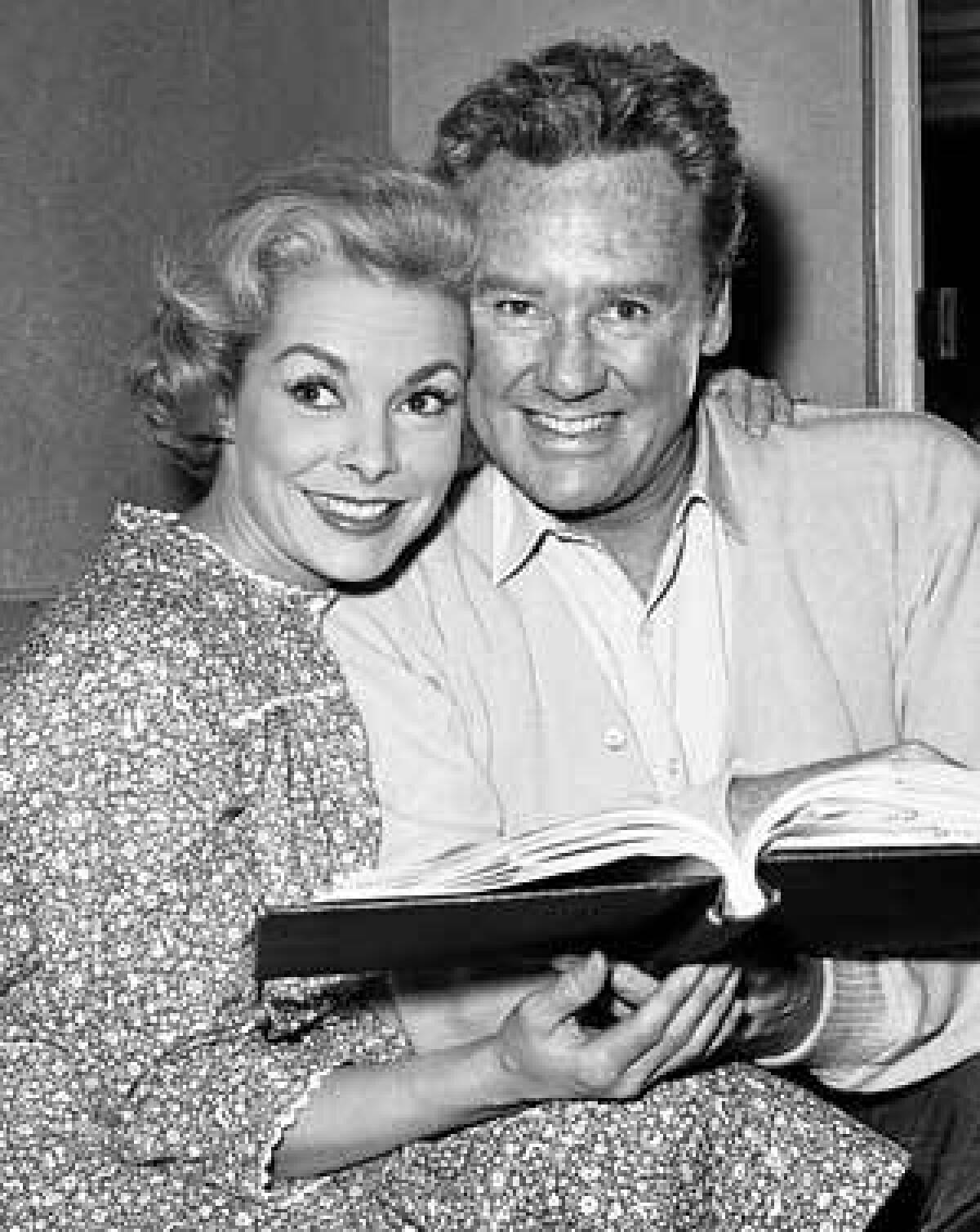 Van Johnson with Janet Leigh during the filming of "Wives and Lovers" in 1963.