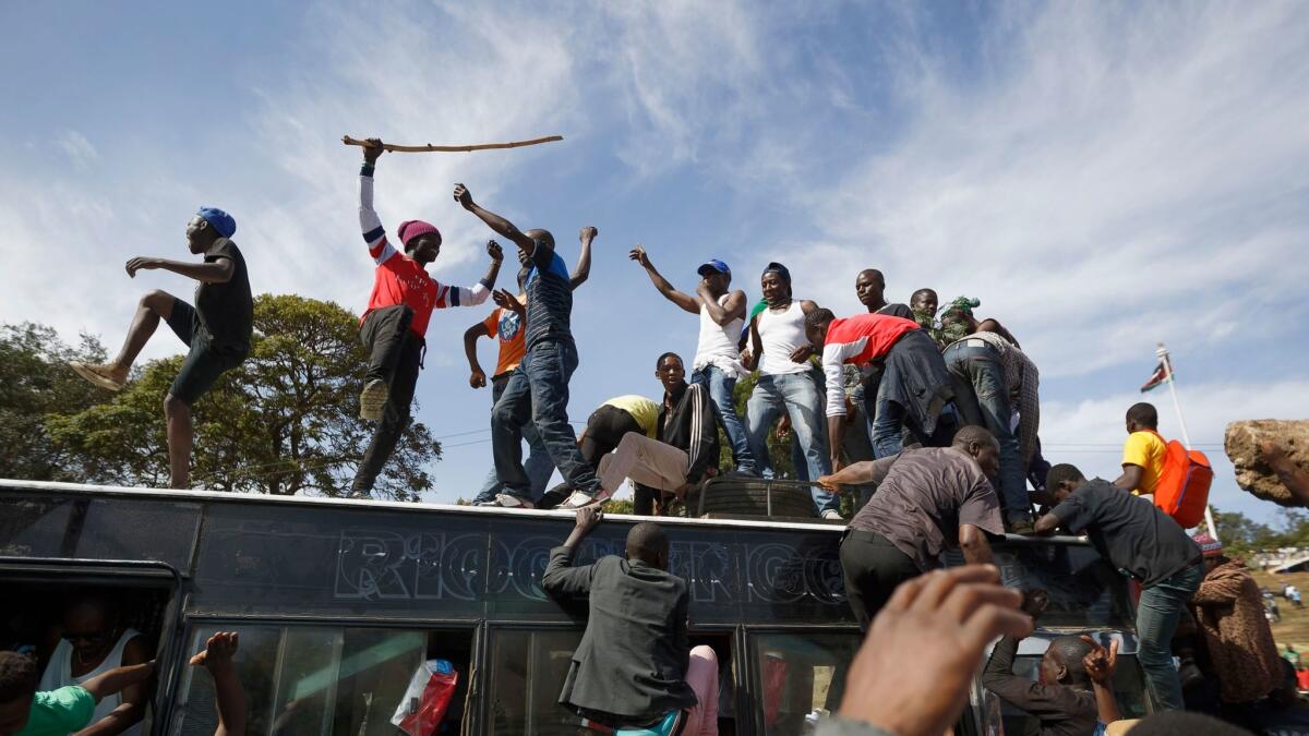 Kenyan opposition supporters turn out at Uhuru Park in Nairobi on Jan. 30, showing support for their leader, Raila Odinga.