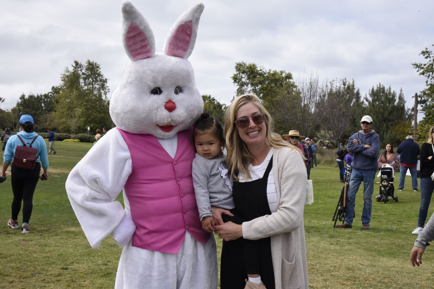 Getting a photo with the Easter Bunny